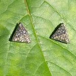 Diamond pyramid stud earrings