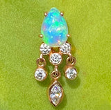 Opal & diamond stud earring