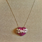 Cross my heart ruby & diamond necklace