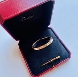 Vintage Cartier rose gold & diamond love bracelet