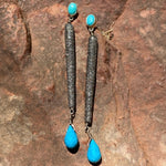 Turquoise & diamond exclamation earrings