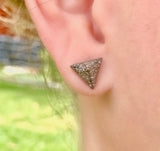 Diamond pyramid stud earrings