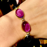 Amethyst cabochon bracelet