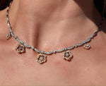 Diamond Daisy flower necklace