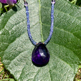 Amethyst, tanzanite & agate necklace