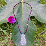 Garnet, opal & turquoise Buddha necklace