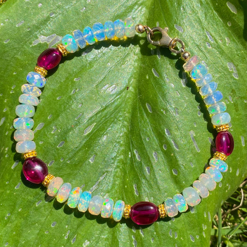 Opal & ruby bracelet