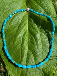 Turquoise & yellow gold necklace