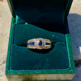 Vintage sapphire & diamond ring