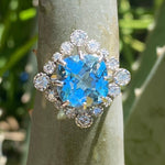 1940’s blue topaz & diamond ring