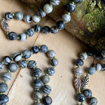 Silkstone & Thai silver 108 bead mala