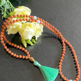 Blue lace agate & rudraksha 108 bead mala