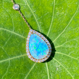 Opal & diamond lariat