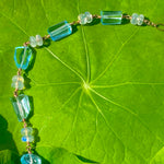 Aquamarine, moonstone, diamond & pearl lariat