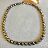 Diamond studded black Tahitian pearl necklace