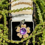 Gemstone & diamond Daisy ring