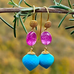 Ruby & turquoise earrings