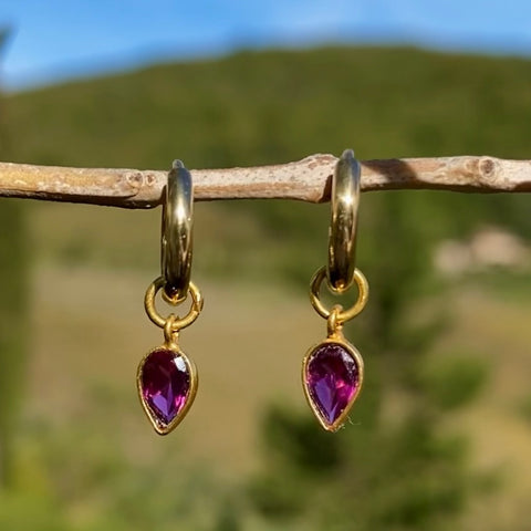 Rhodolite garnet hoops