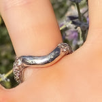 Amethyst & diamond snake ring