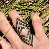 Grey diamond arrow ring