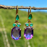 Emerald & amethyst earrings