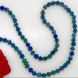 Cinnabar, azurite & jade tassel necklace