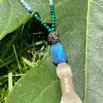 Malachite, agate & labradorite necklace