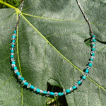 Turquoise & herkimer diamond necklace