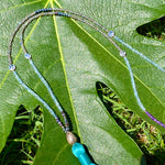 Aquamarine & labradorite tassel necklace