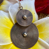 Balinese silver circle of life earrings