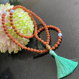 Blue lace agate & rudraksha 108 bead mala