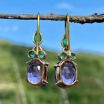 Emerald & amethyst earrings