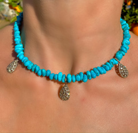 Turquoise & diamond necklace