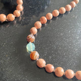 Rosewood, agate & jade 108 bead mala