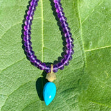 Amethyst, tourmaline & turquoise necklace