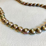 Diamond studded black Tahitian pearl necklace