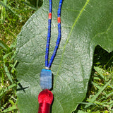 Lapis & coral tassel necklace