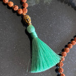 Blue lace agate & rudraksha 108 bead mala