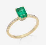 Emerald & diamond ring