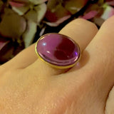 Amethyst cabochon ring