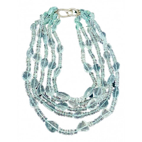 Multi stand aquamarine necklace