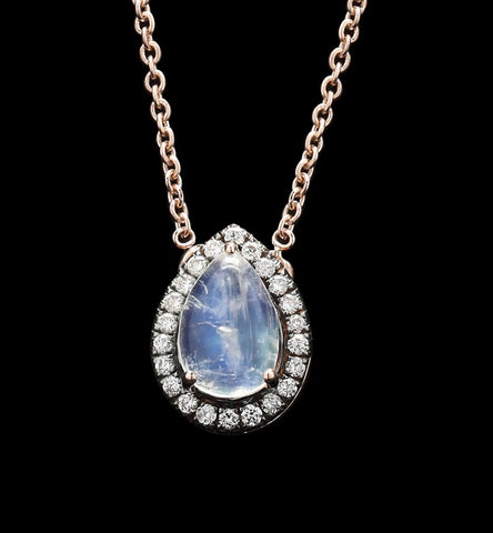 Moonstone & diamond necklace