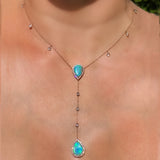 Opal & diamond lariat